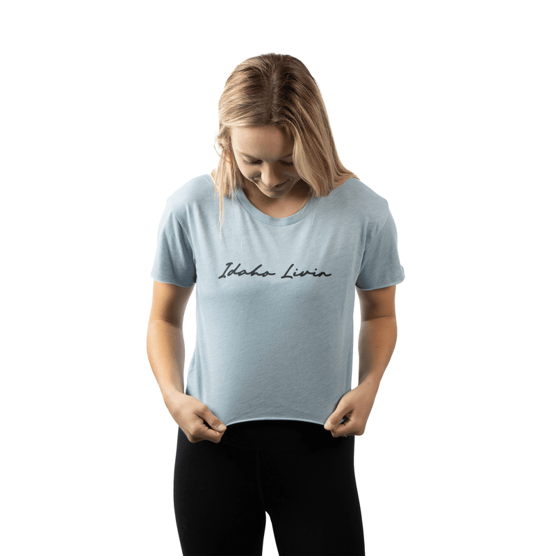 Womens Script Cropped Shirt - Idaho Livin