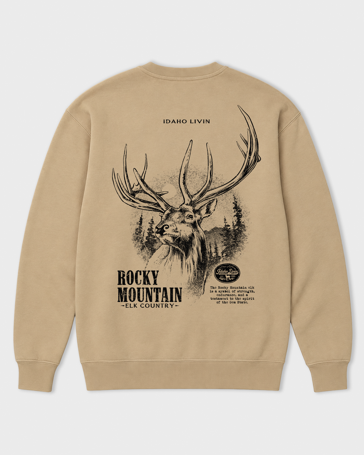Elk Heavyweight Crewneck | Sandstone