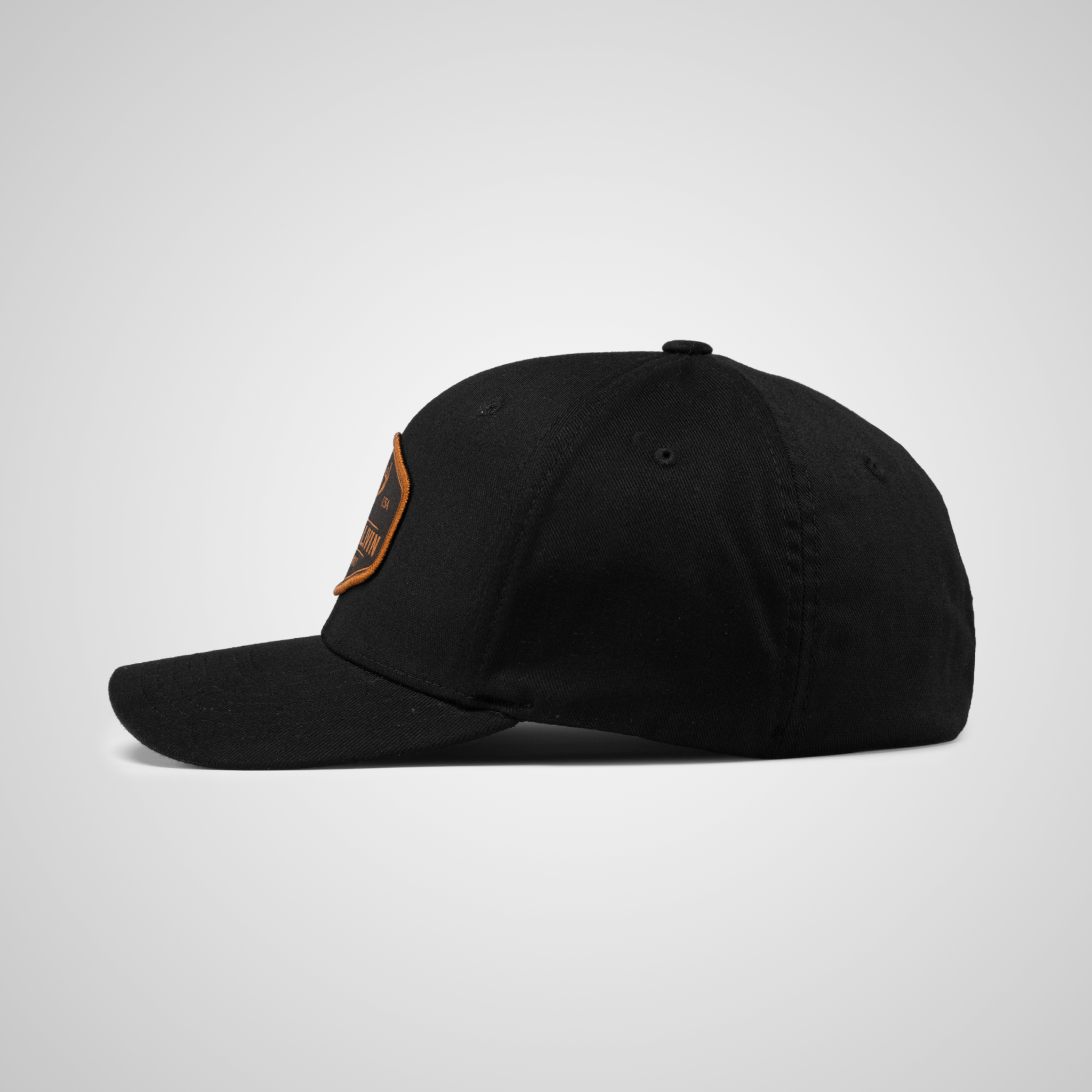 Elk Woven Patch FullBack Flexfit Patch Hat | Black