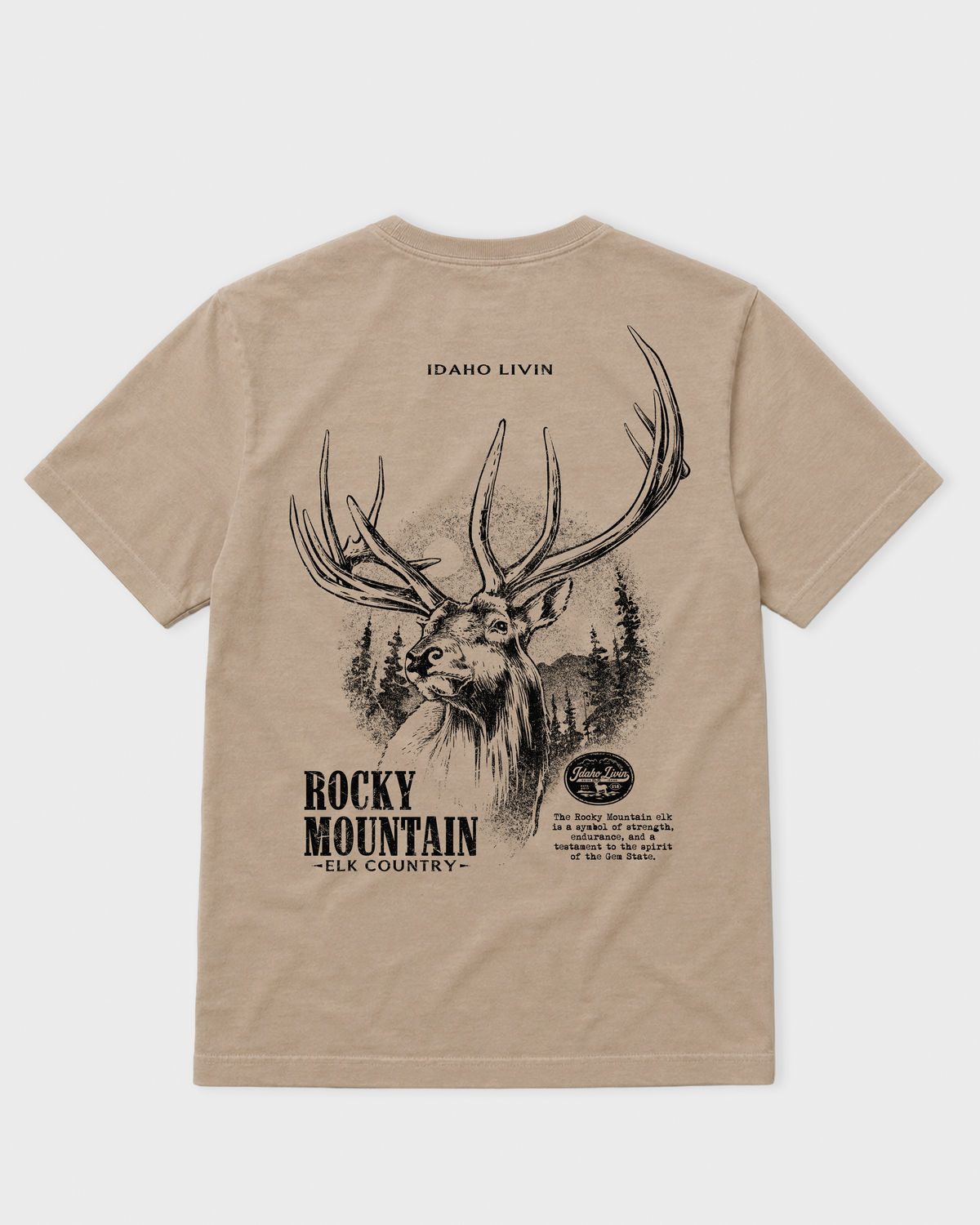 Elk Heavyweight Washed Graphic Tee | Khaki