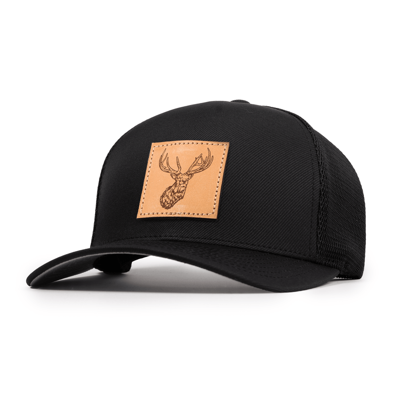 Elk Leather Patch FlexFit Meshback Hat
