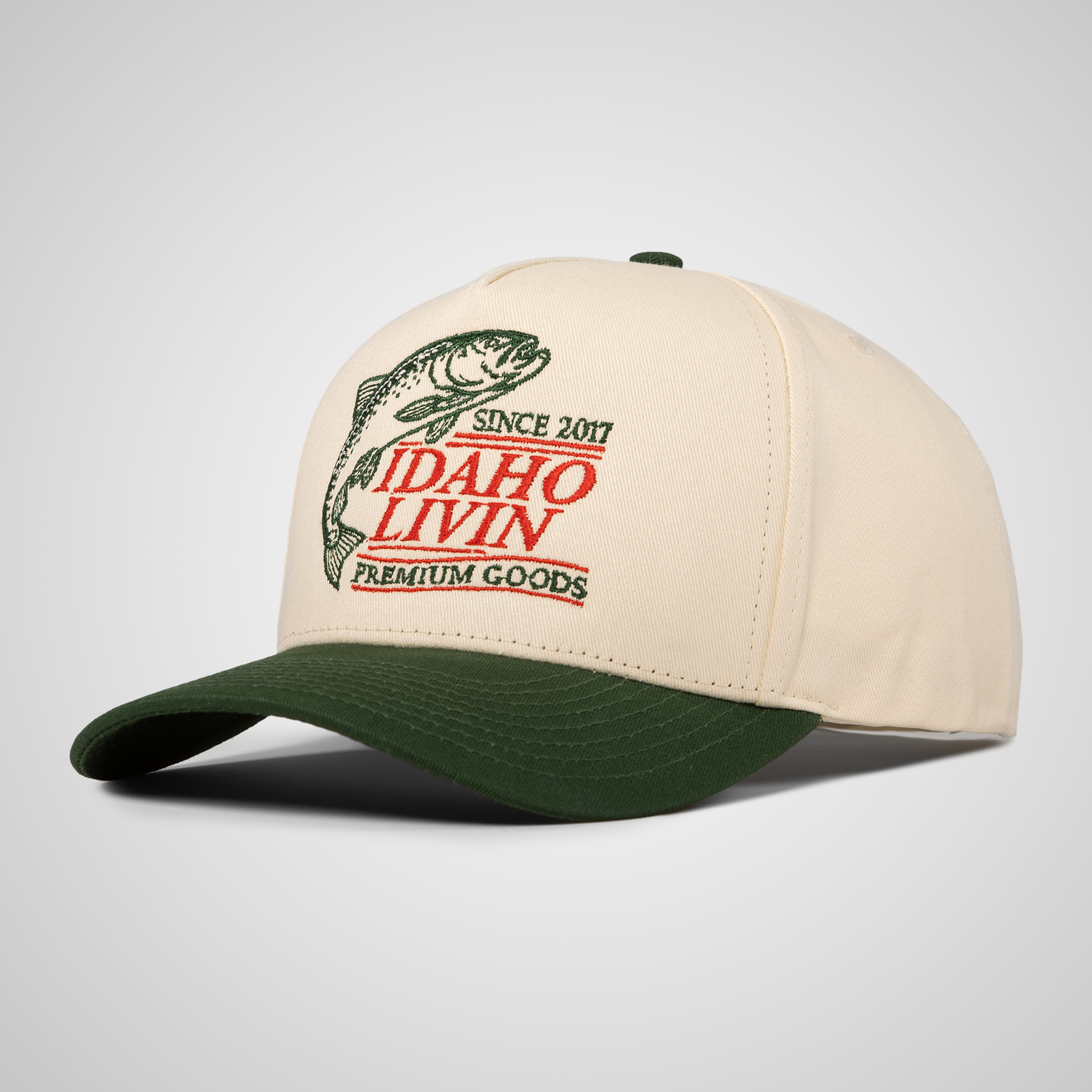 Fish Retro Hat - Beige/Green
