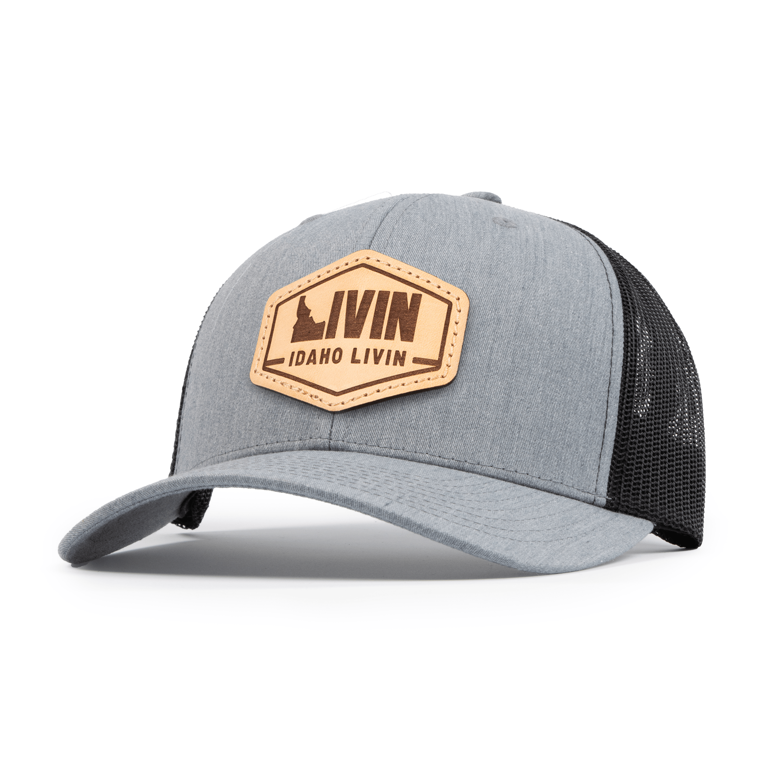 Hex Leather Patch Classic Trucker Hat - Idaho Livin