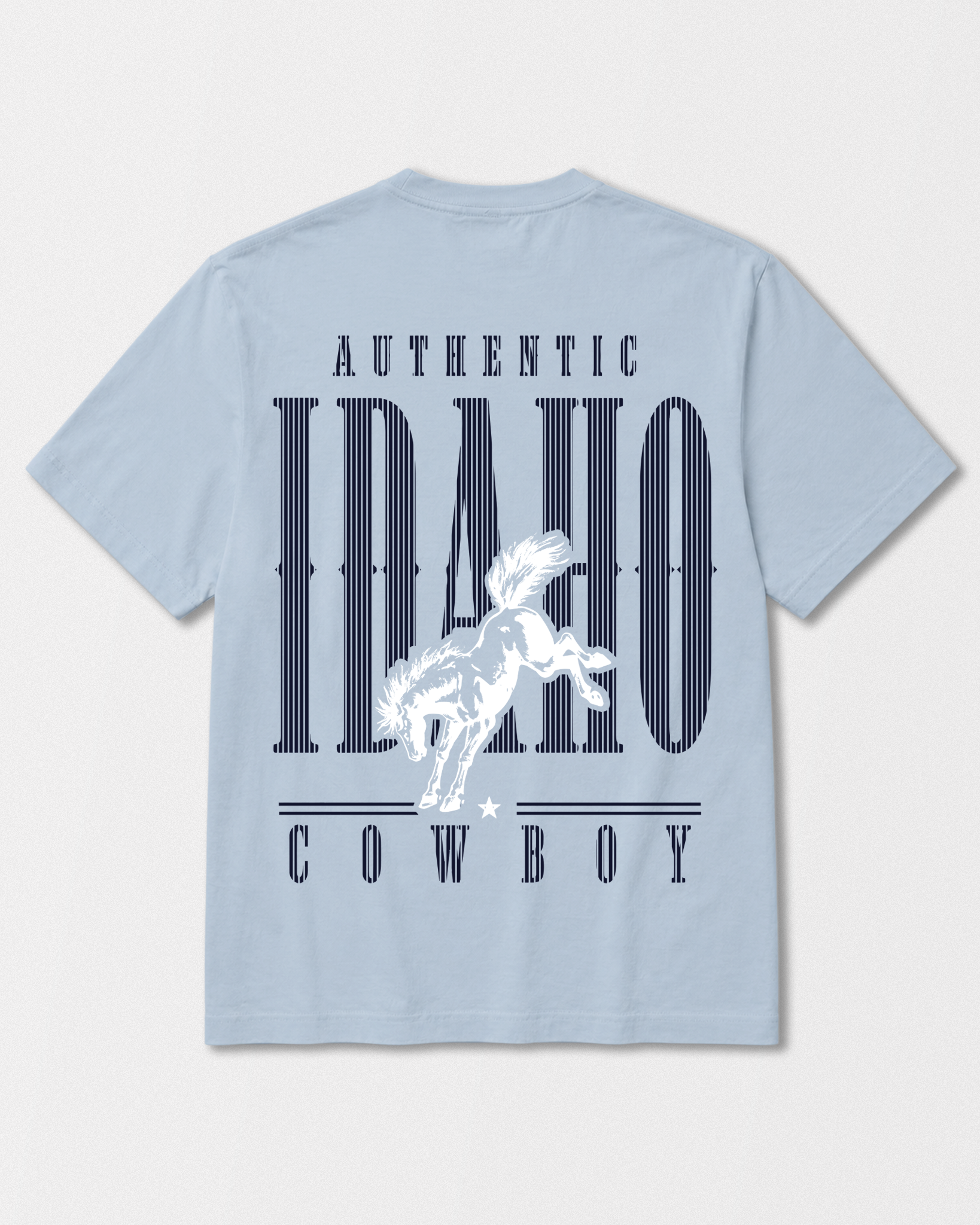 Bronco Heavyweight Washed Graphic Tee | Light Denim
