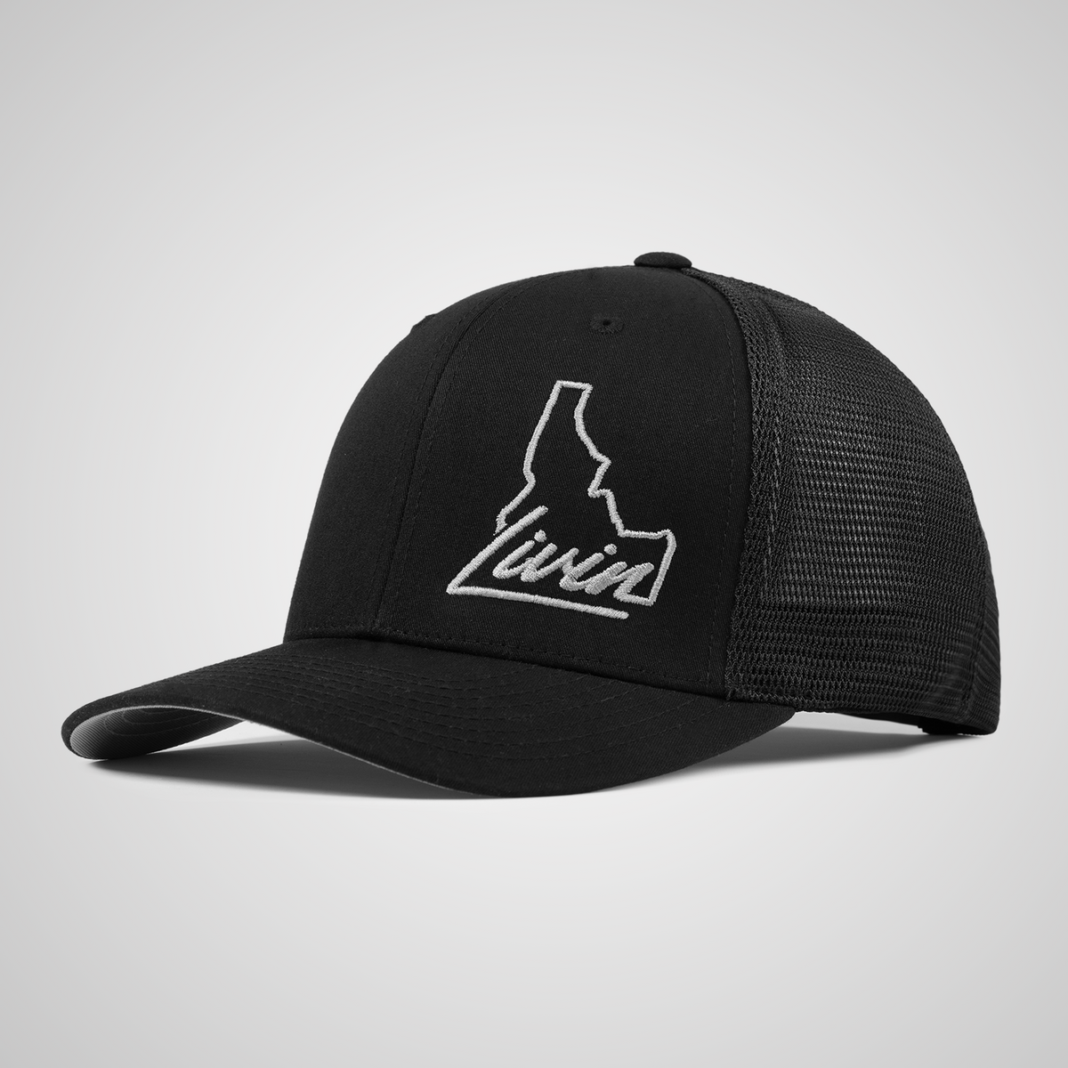 Black and White LIVIN Trucker Hat Outside the Lines Trucker Cap – Outskirt Living main image 4