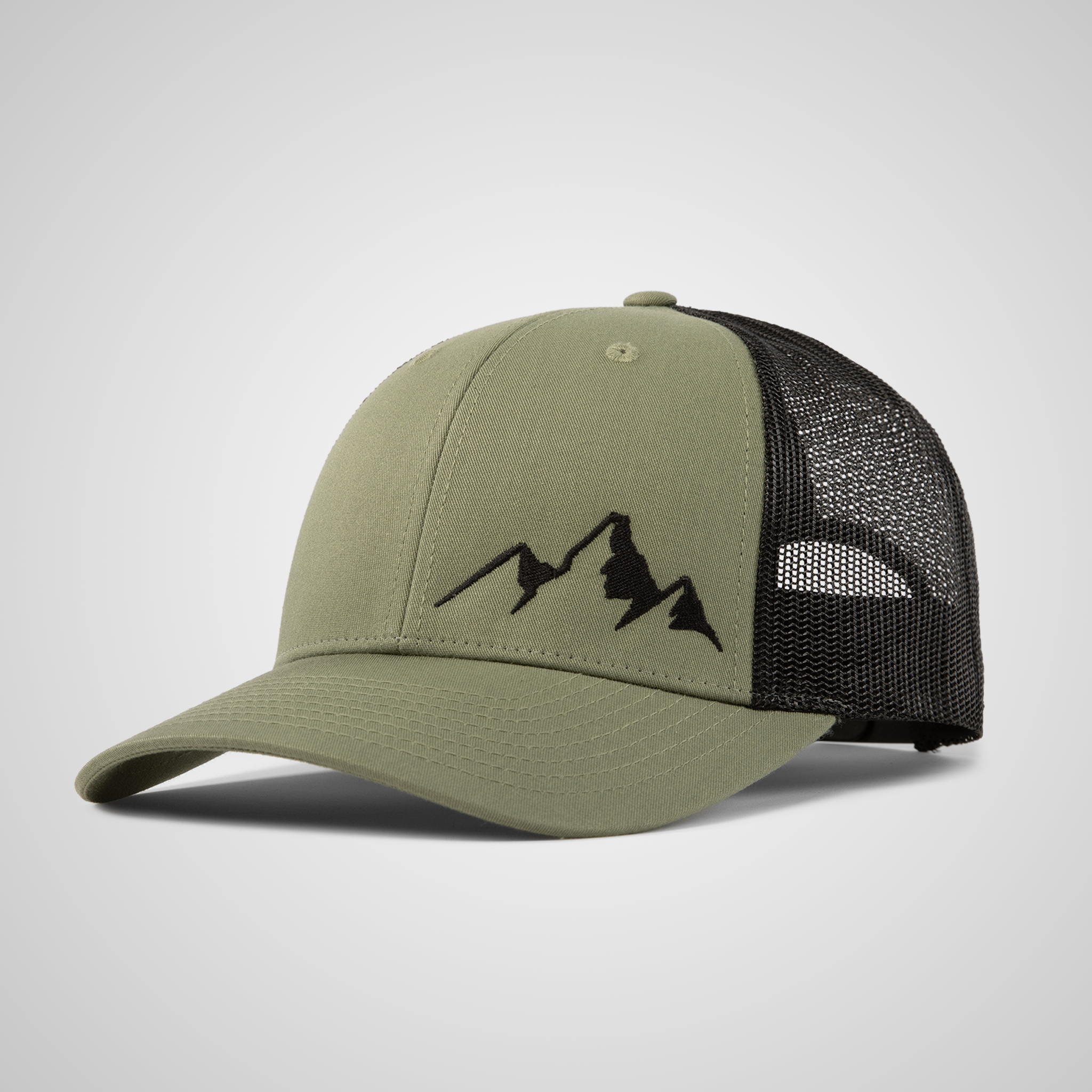 Low Profile Peak Trucker Hat | Loden/Black