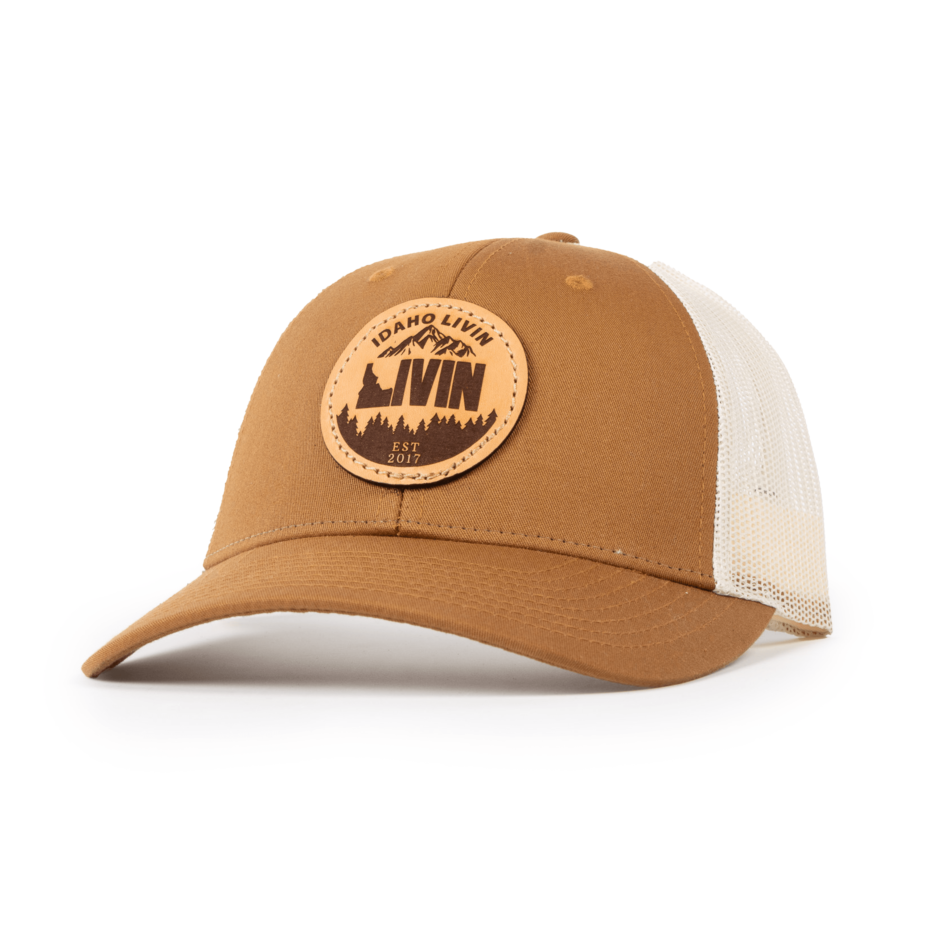 Low Profile Circle Leather Patch Hat - Idaho Livin