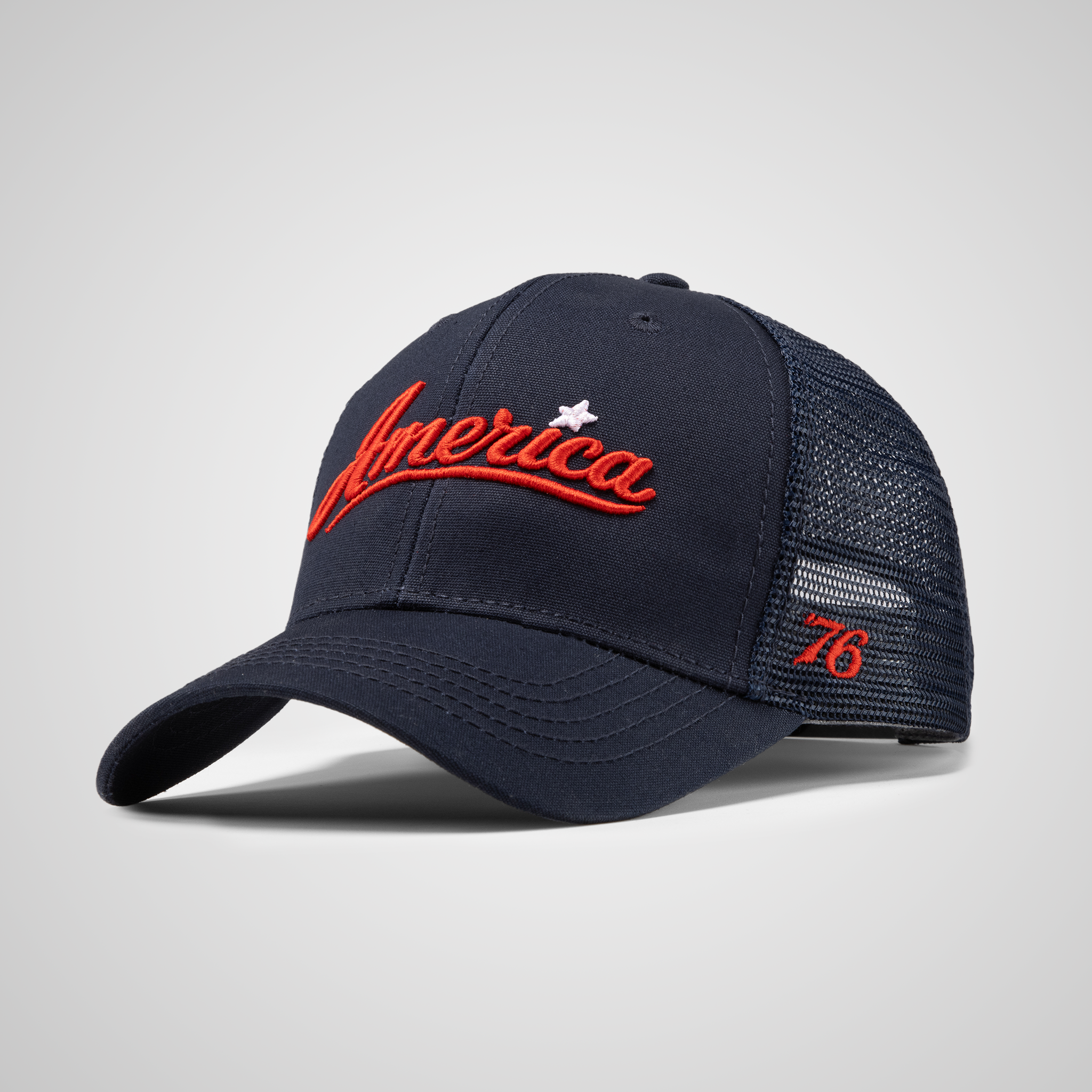 Structured America Ponytail Hat - Navy