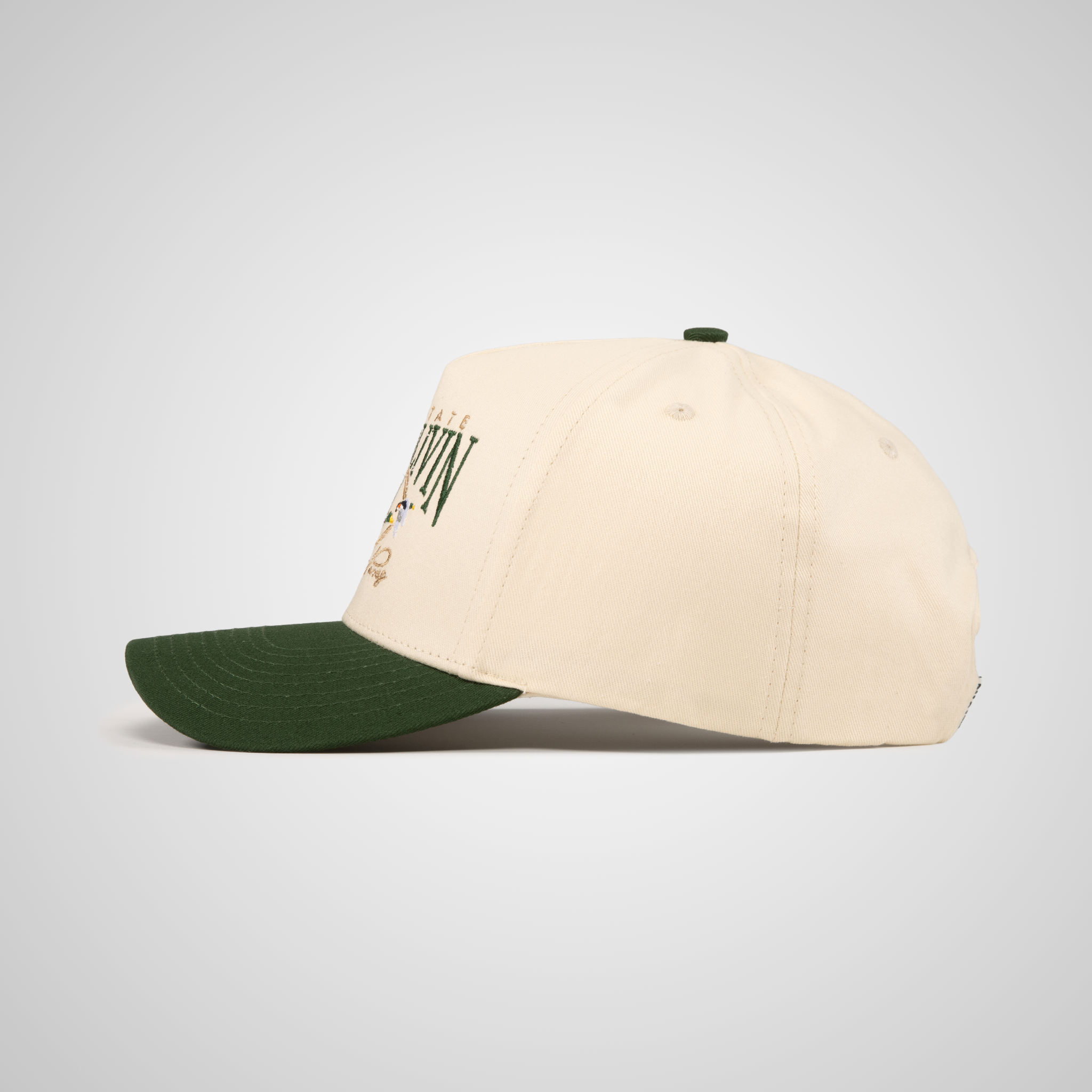Over The Pines Retro Hat | Beige/Green