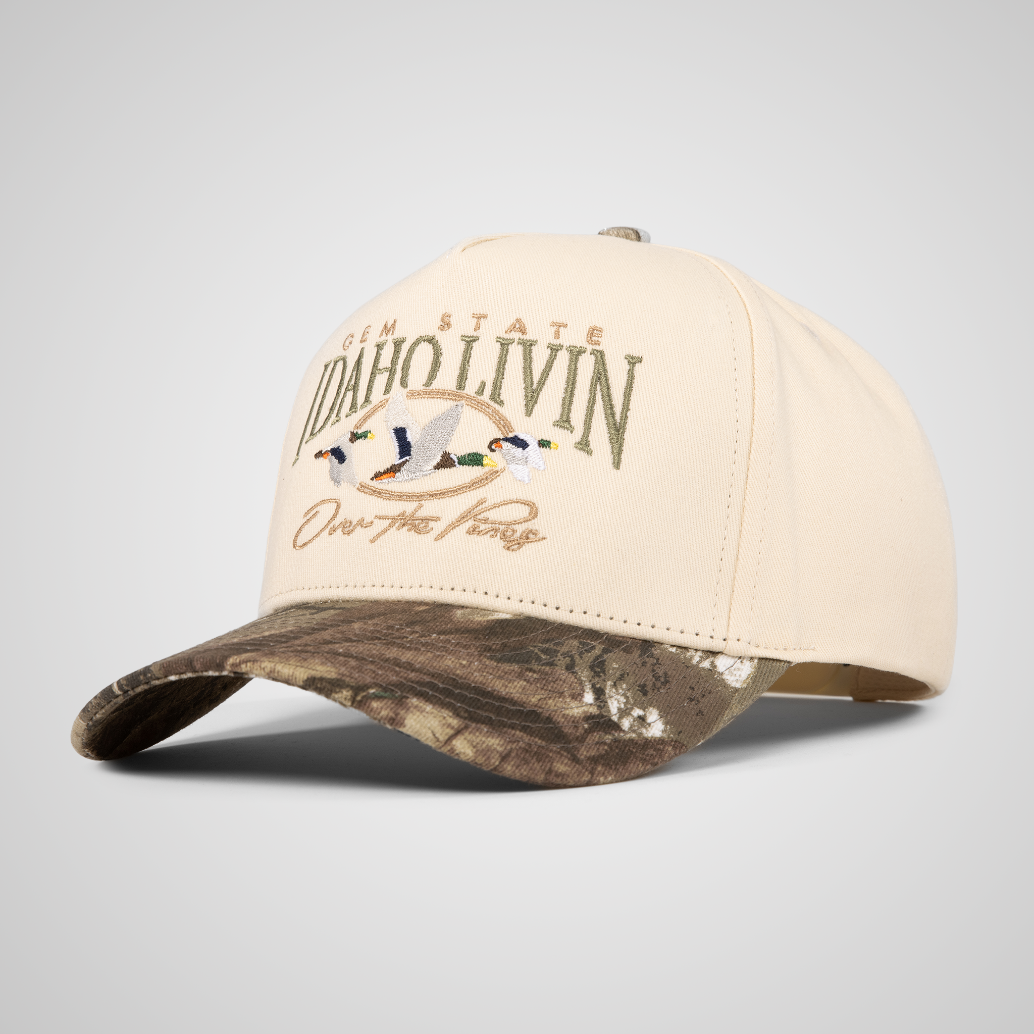Over The Pines Retro Hat | Beige/Camo