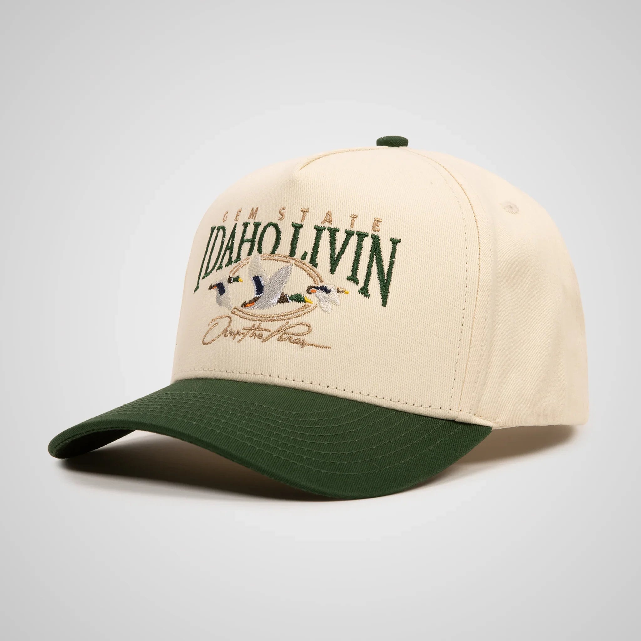 Over The Pines Retro Hat | Beige/Green