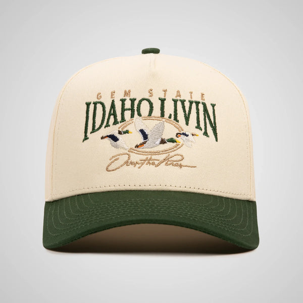 Over The Pines Retro Hat | Beige/Green