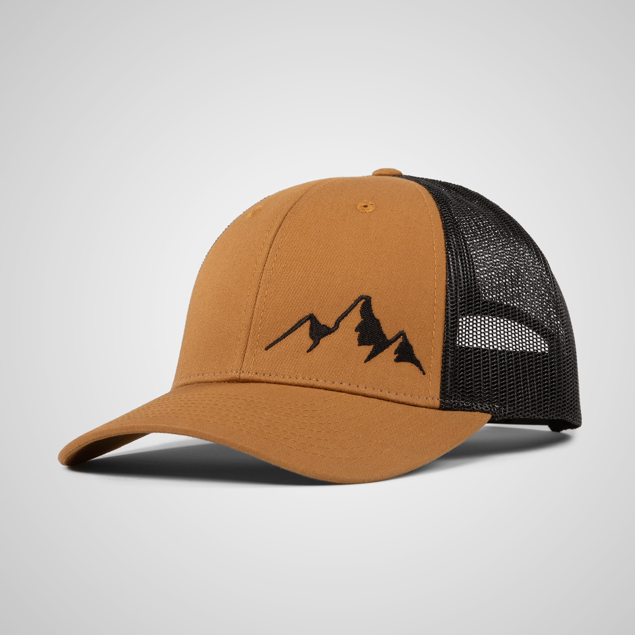 Low Profile Peak Trucker Hat | Carmel/Black