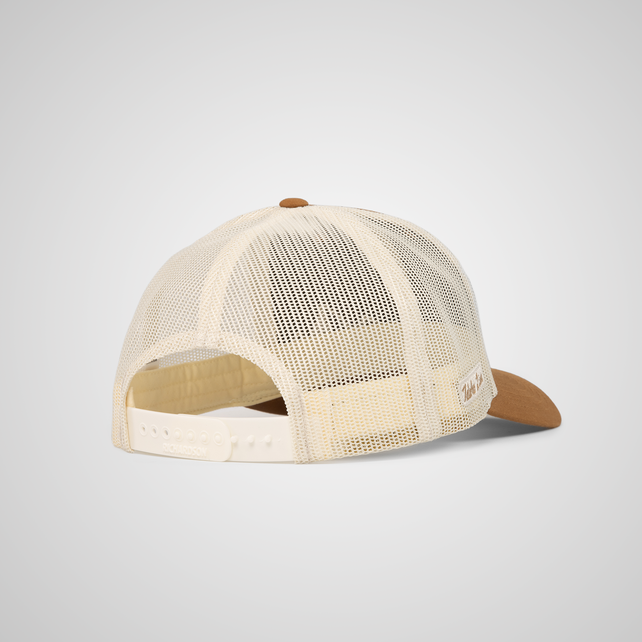Low Profile Peak Trucker Hat | Carmel/Beige
