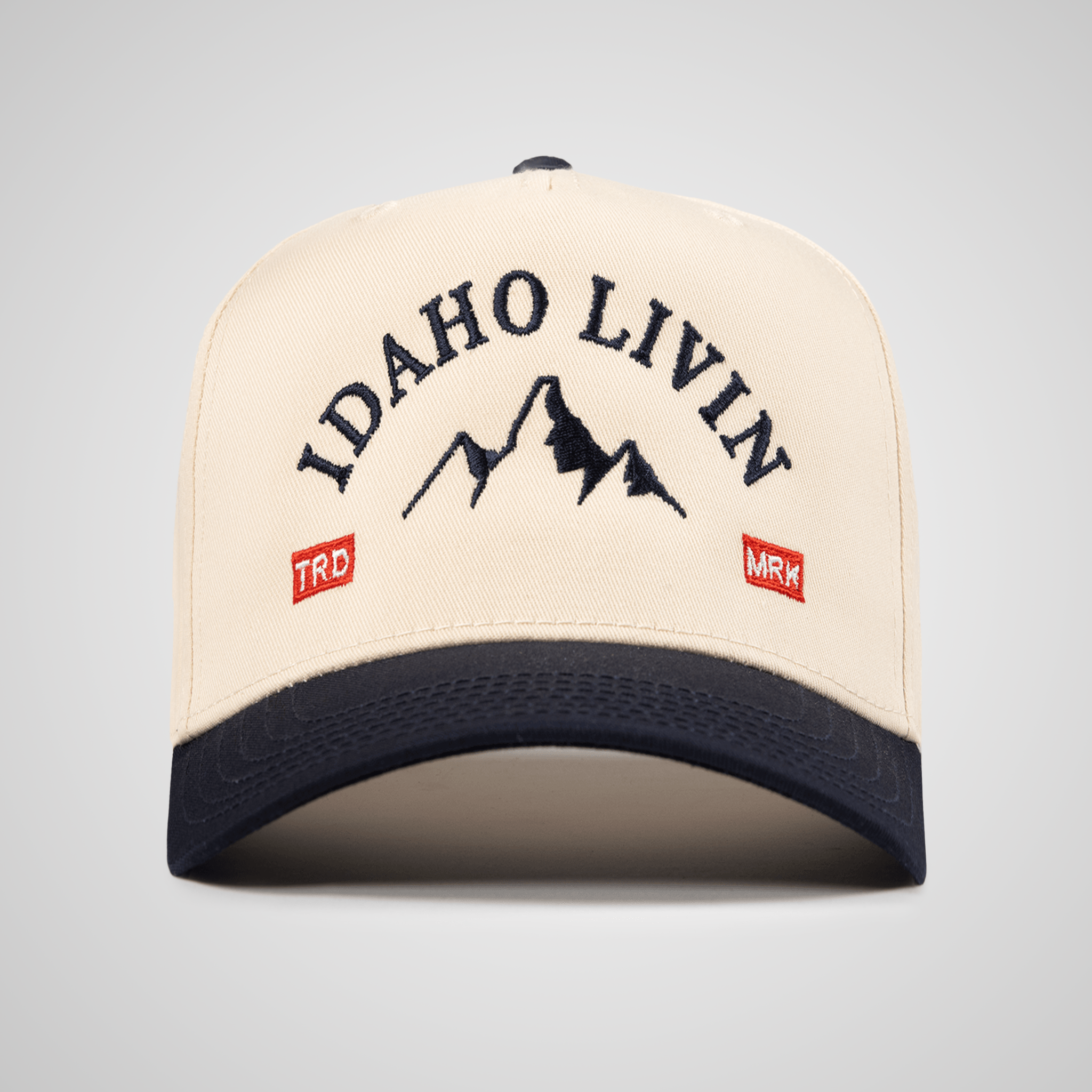 Mountain Peak Retro Hat - Beige/Navy
