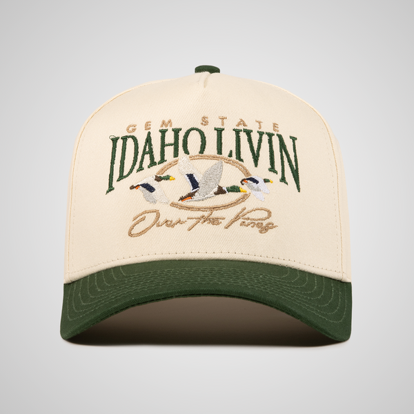 Over The Pines Retro Hat | Beige/Green