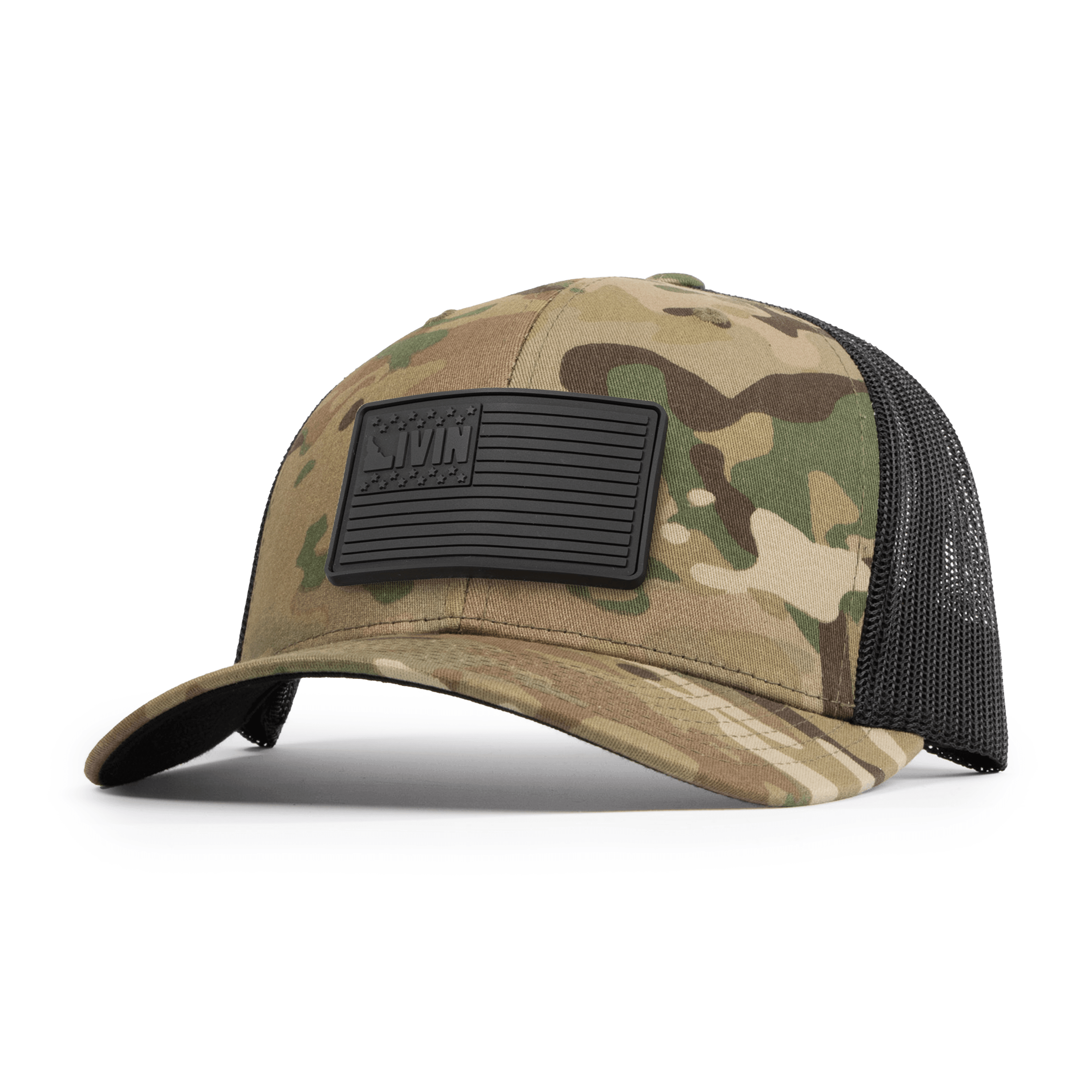 Stealth Flag Multicam Trucker Hat