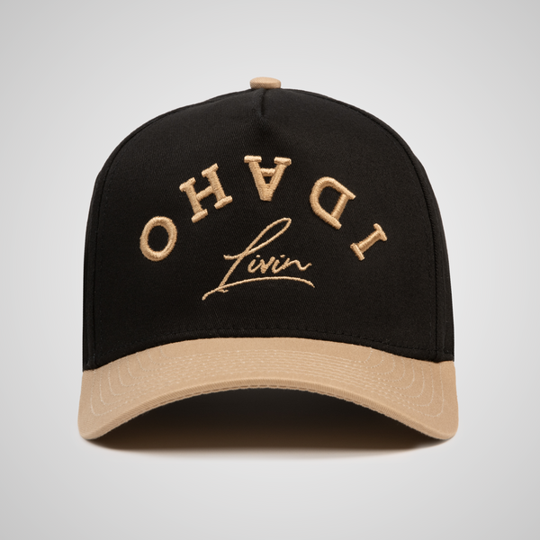 Upside Down Retro Hat - Black/Khaki