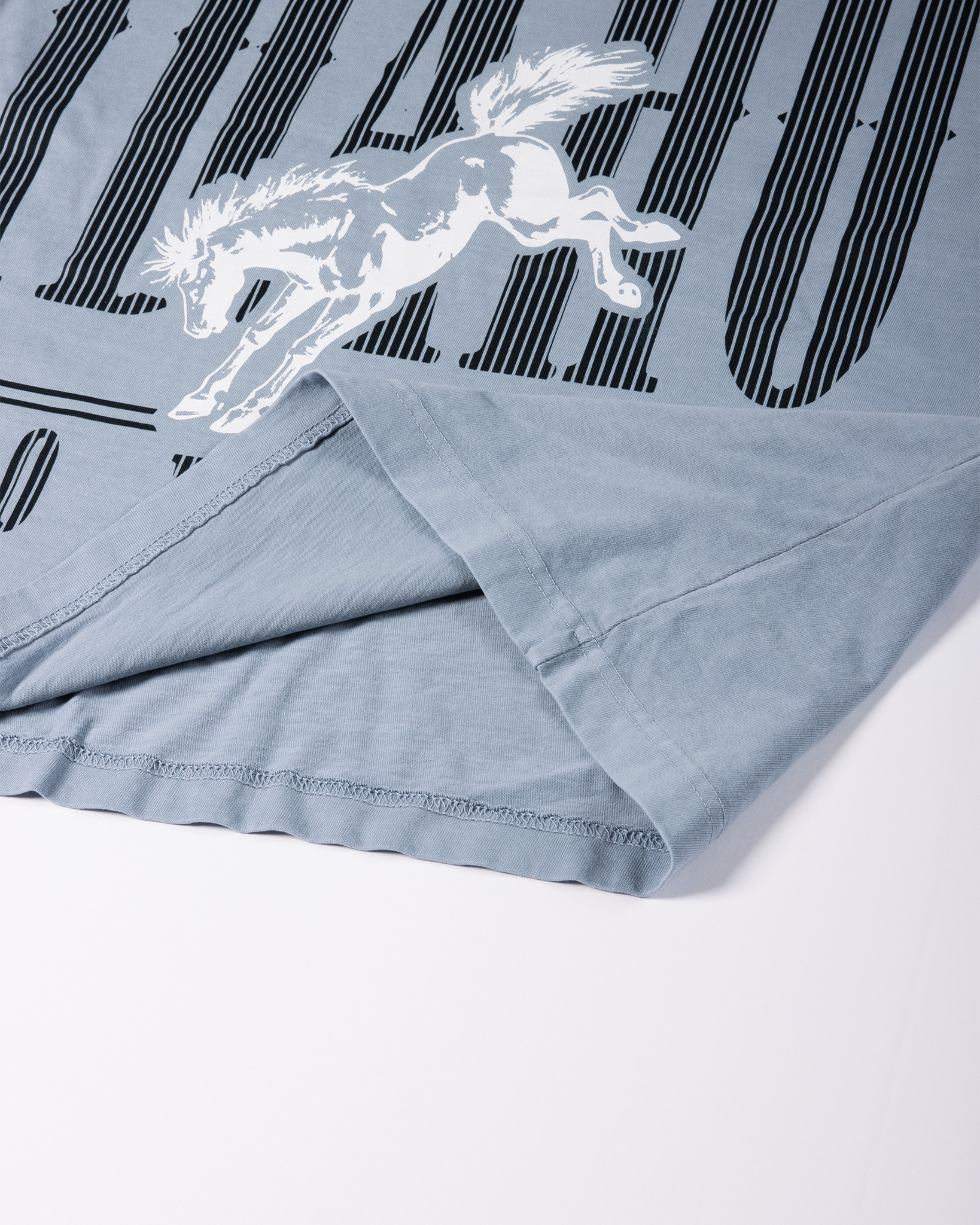 Bronco Heavyweight Washed Graphic Tee | Light Denim