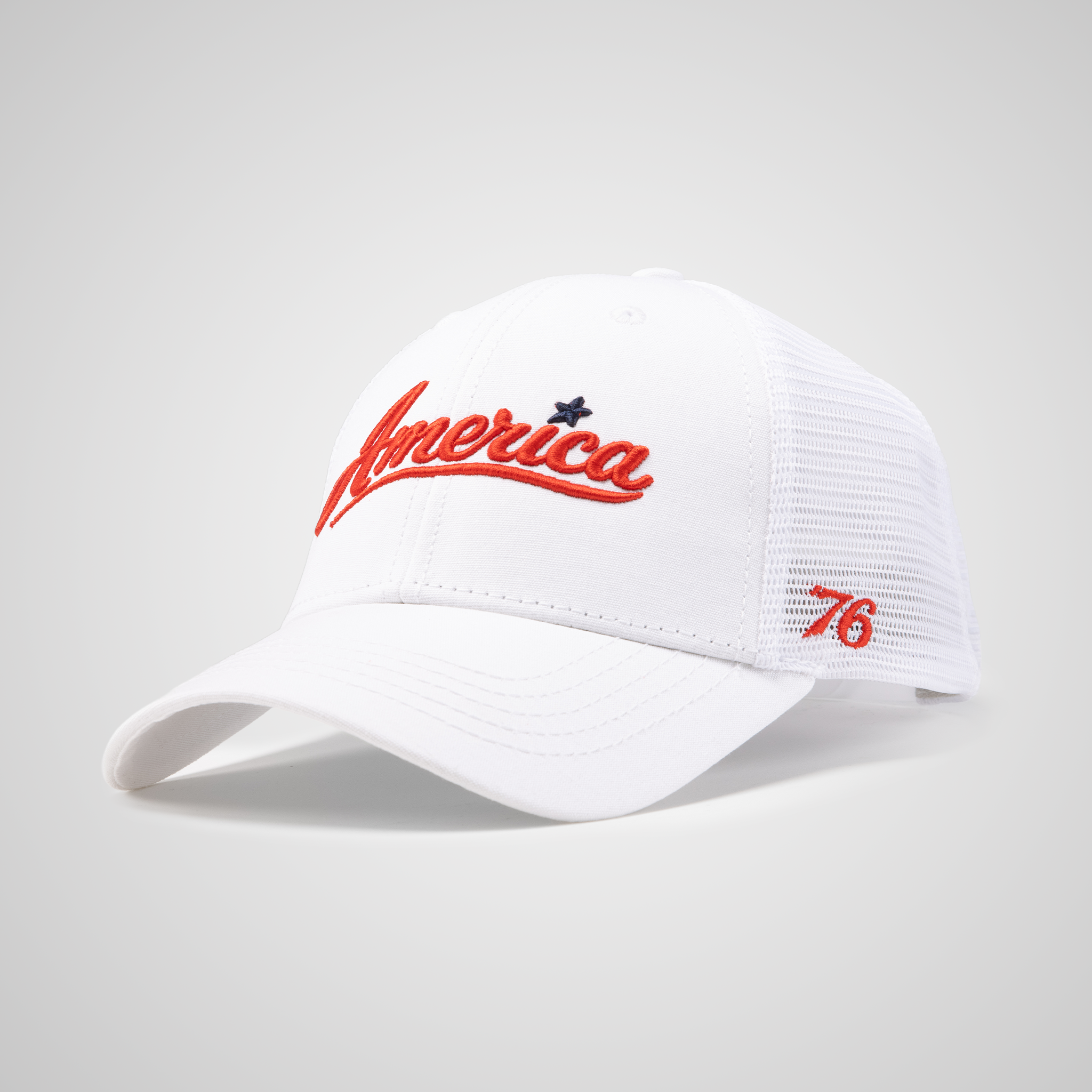 Structured America Ponytail Hat | White