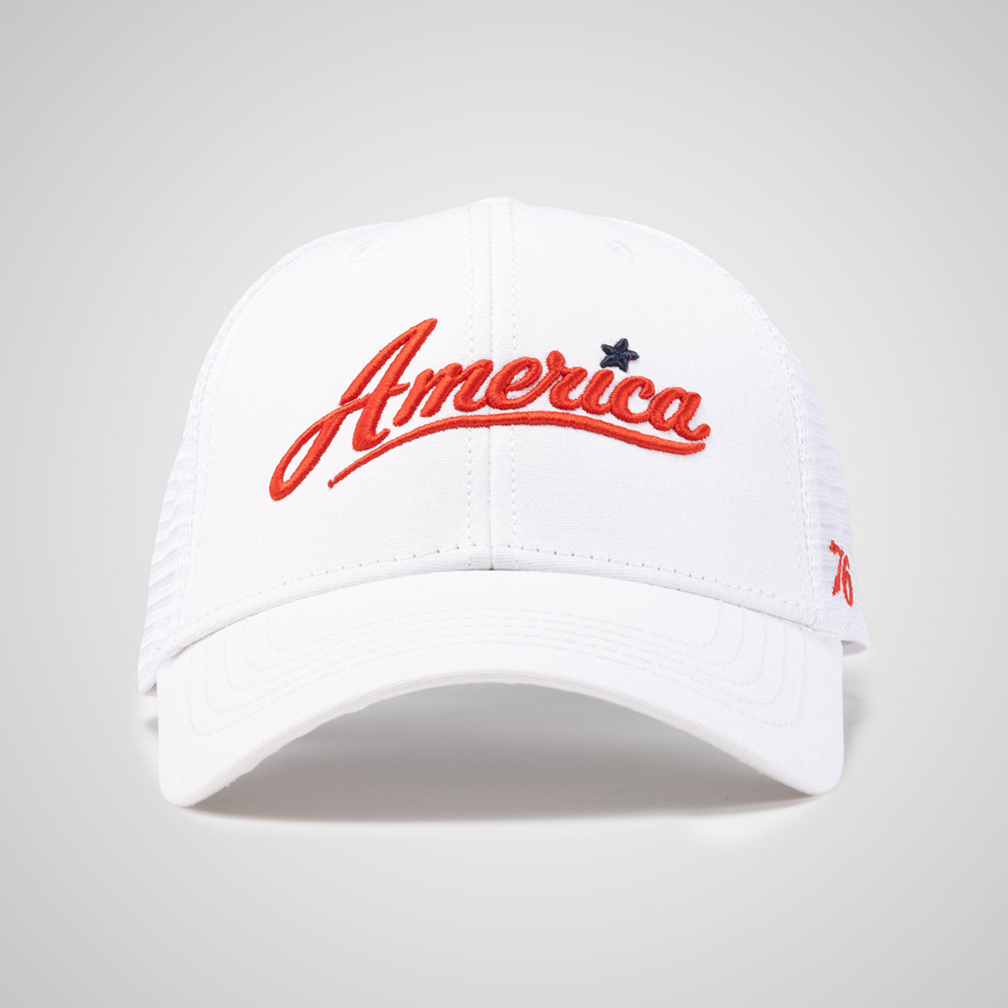 Structured America Ponytail Hat | White