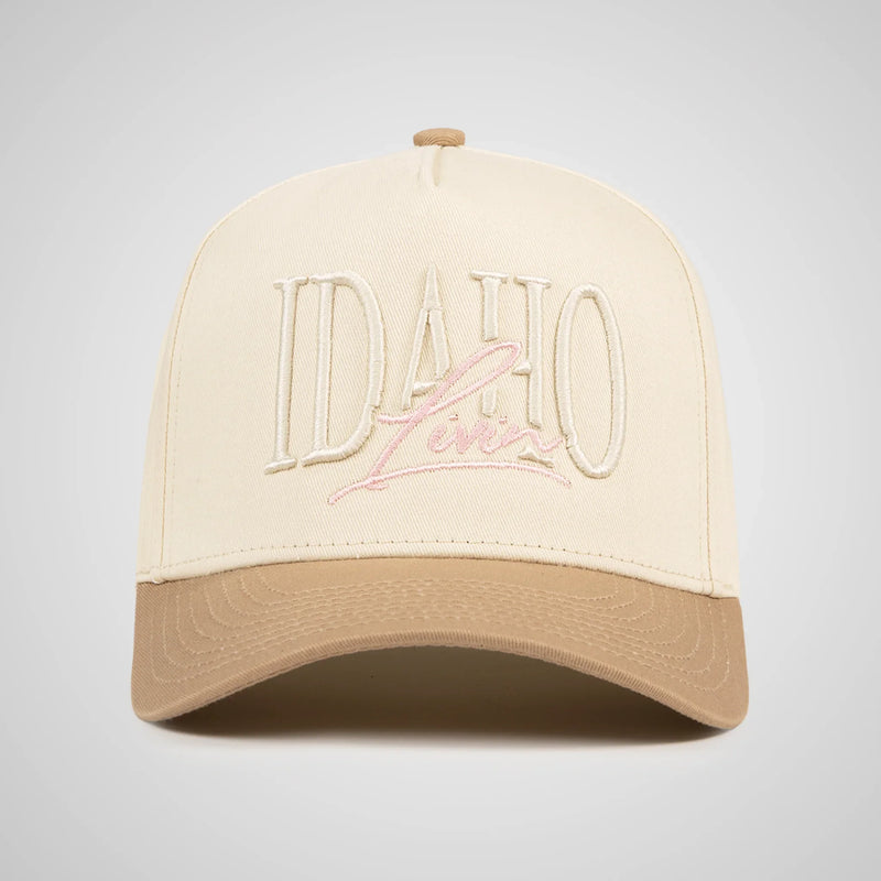 Idaho Script Retro - Khaki/Pink - Idaho Livin