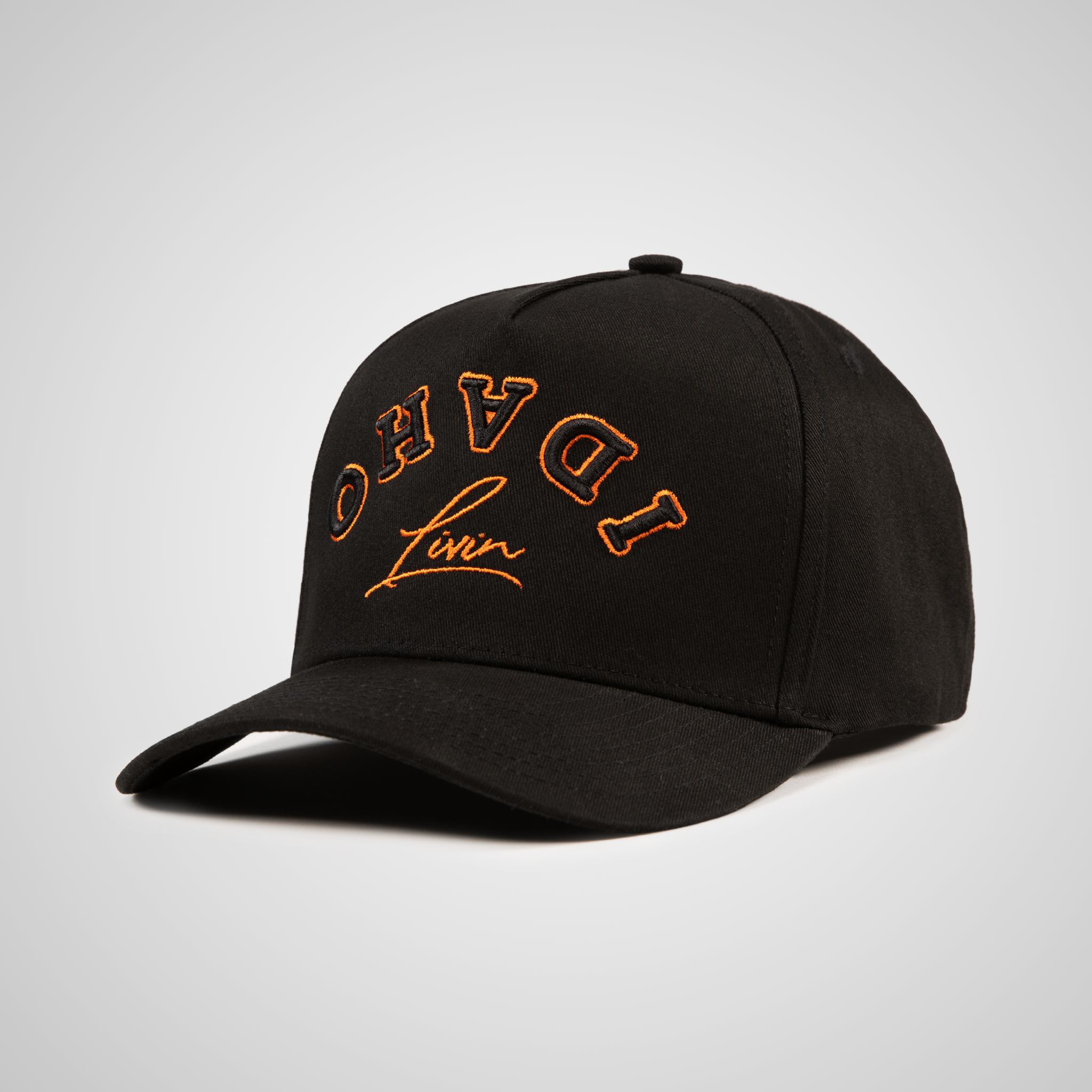 Upside Down Retro Hat - Black/Orange