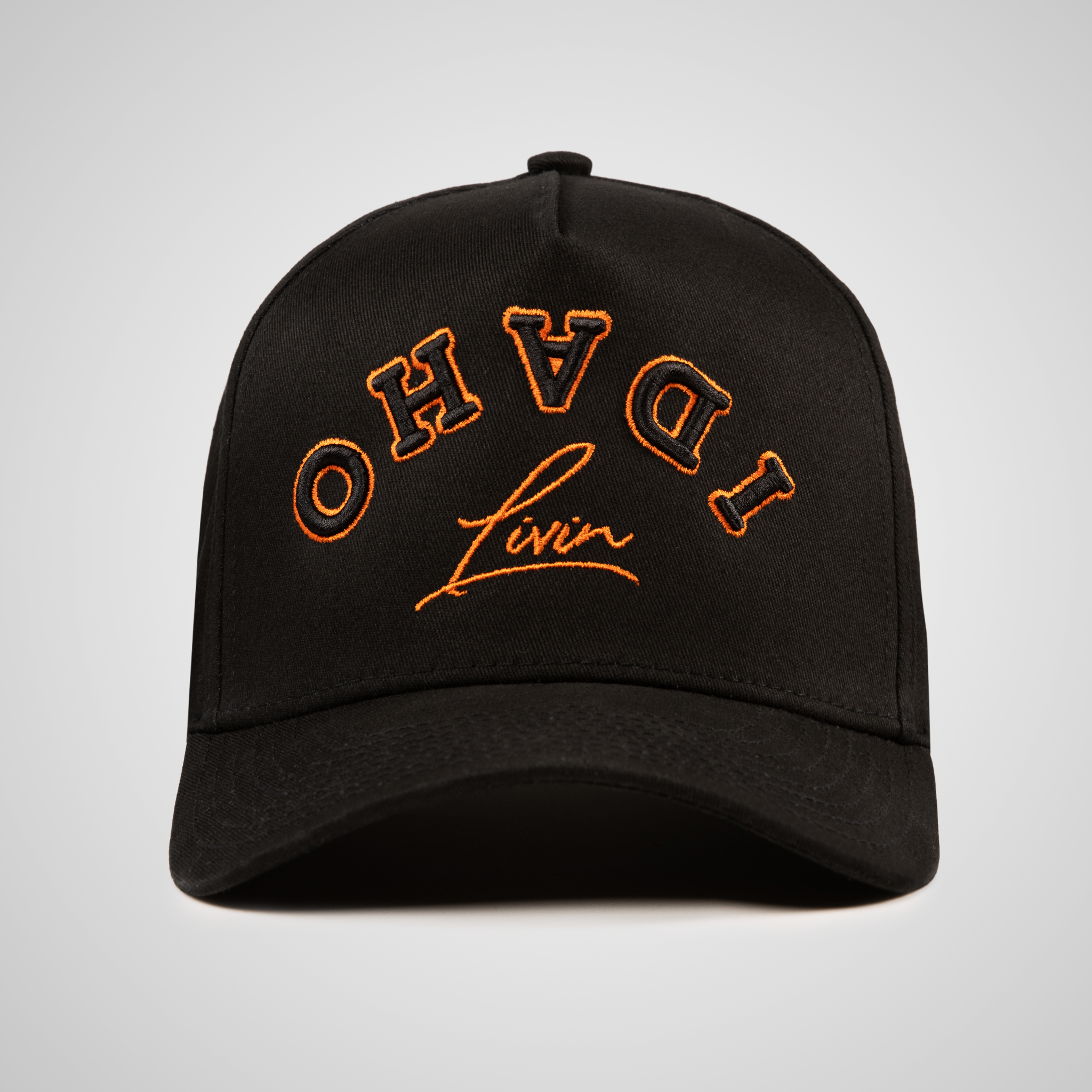 Upside Down Retro Hat - Black/Orange