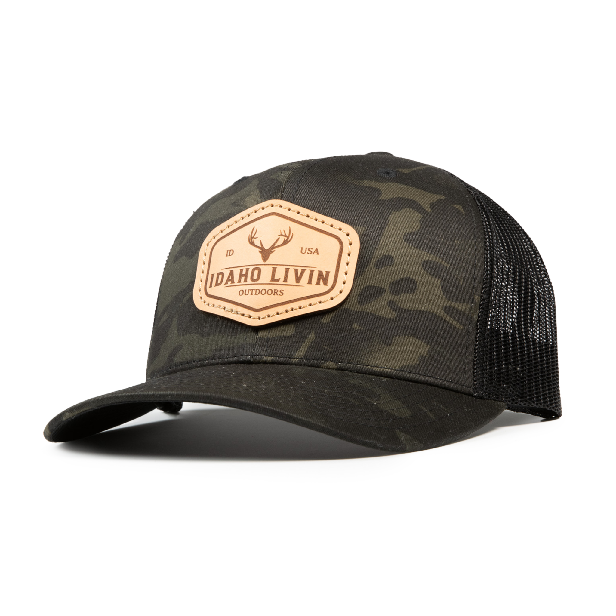 Camo Elk Patch Trucker Hat