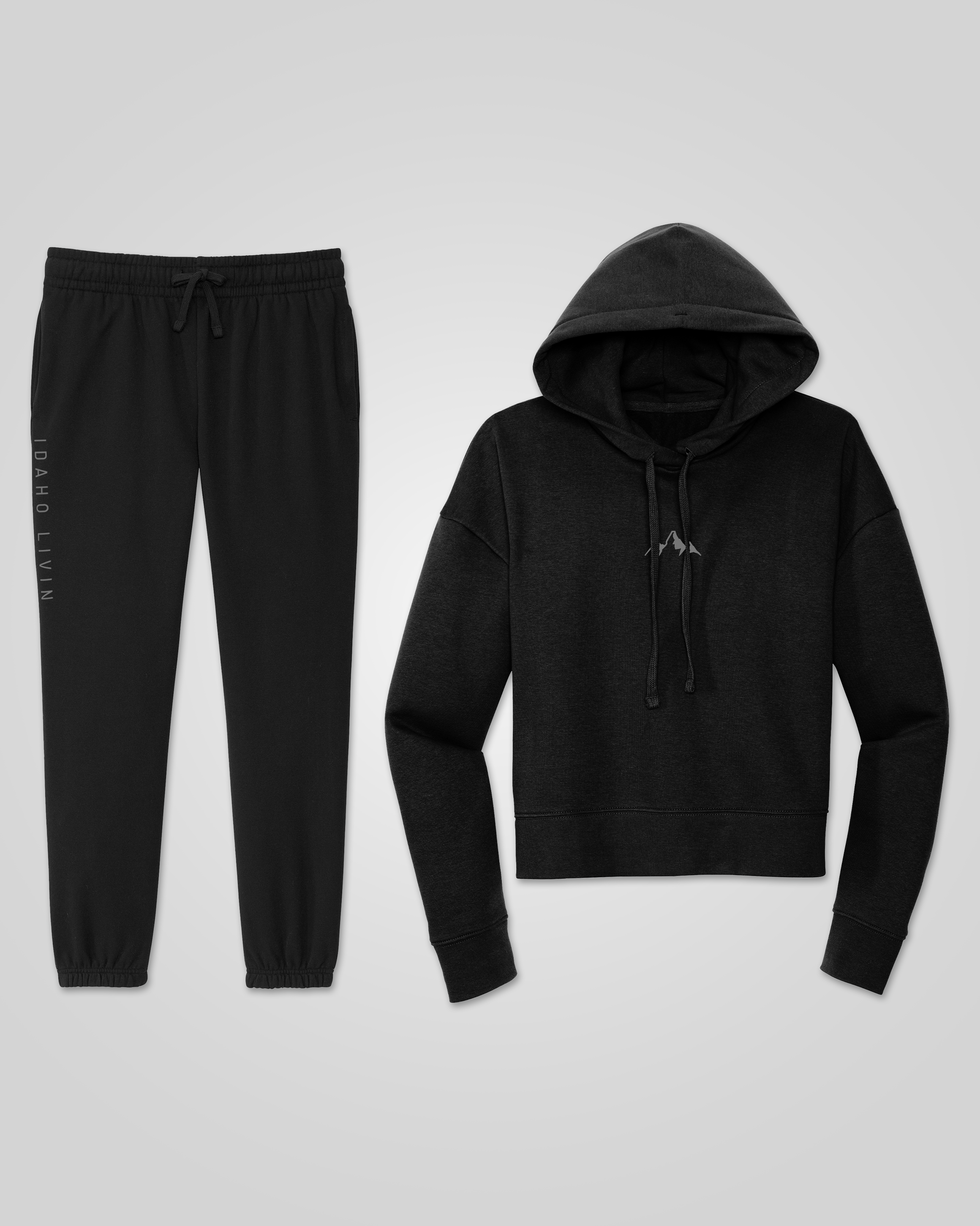 Womens Hoodie and Sweatpant Set - Black