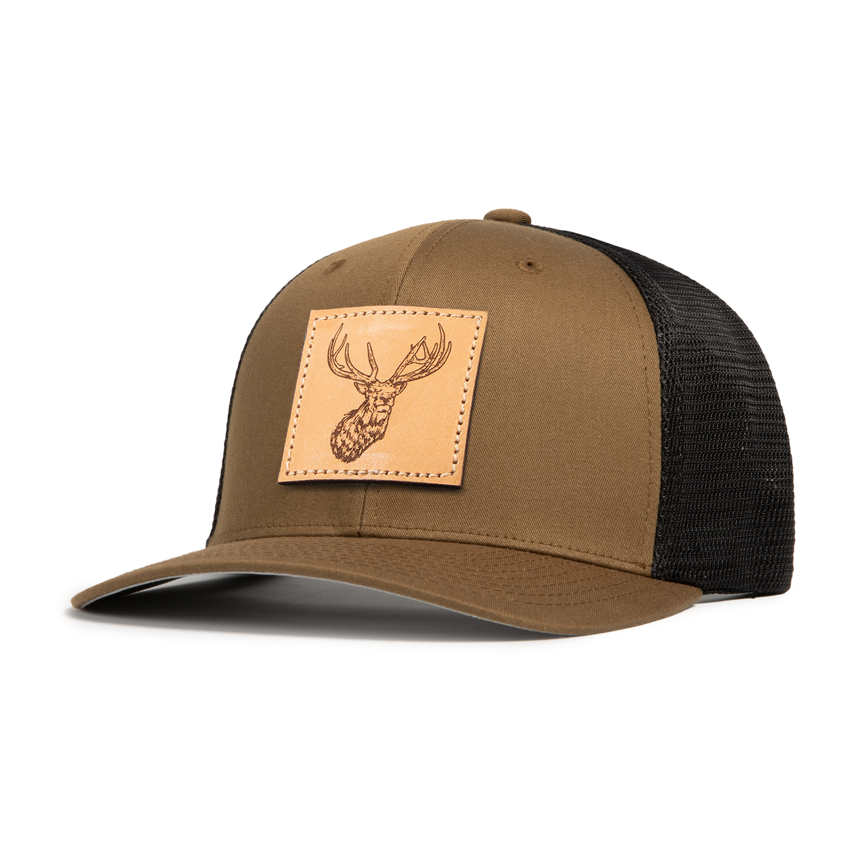 Elk Leather Patch Classic Trucker Hat