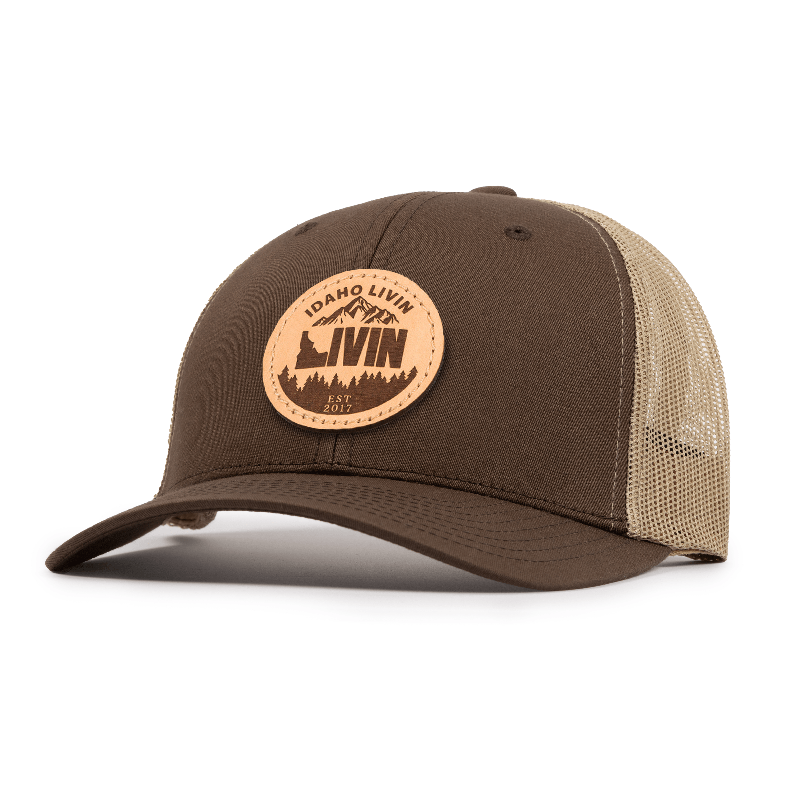 Circle Leather Patch Trucker Hat - Idaho Livin