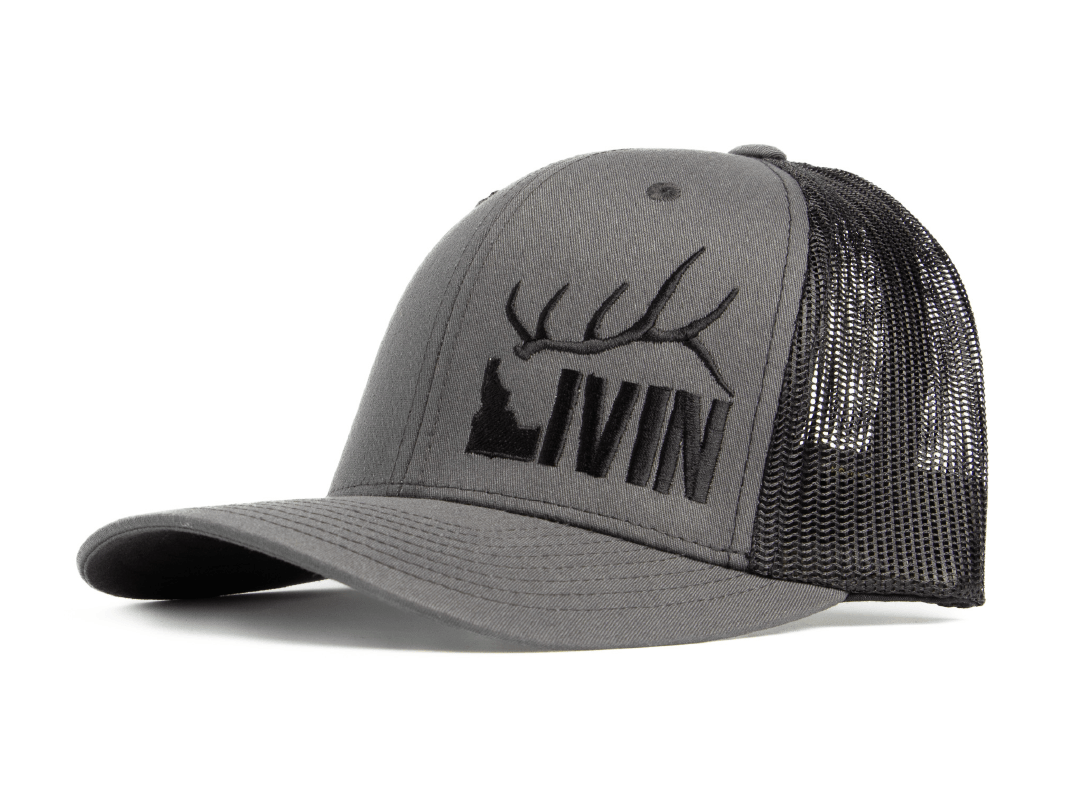 Men's Hunting Season Mesh Back Trucker Hat, Deer Antlers, Charcoal/Orange