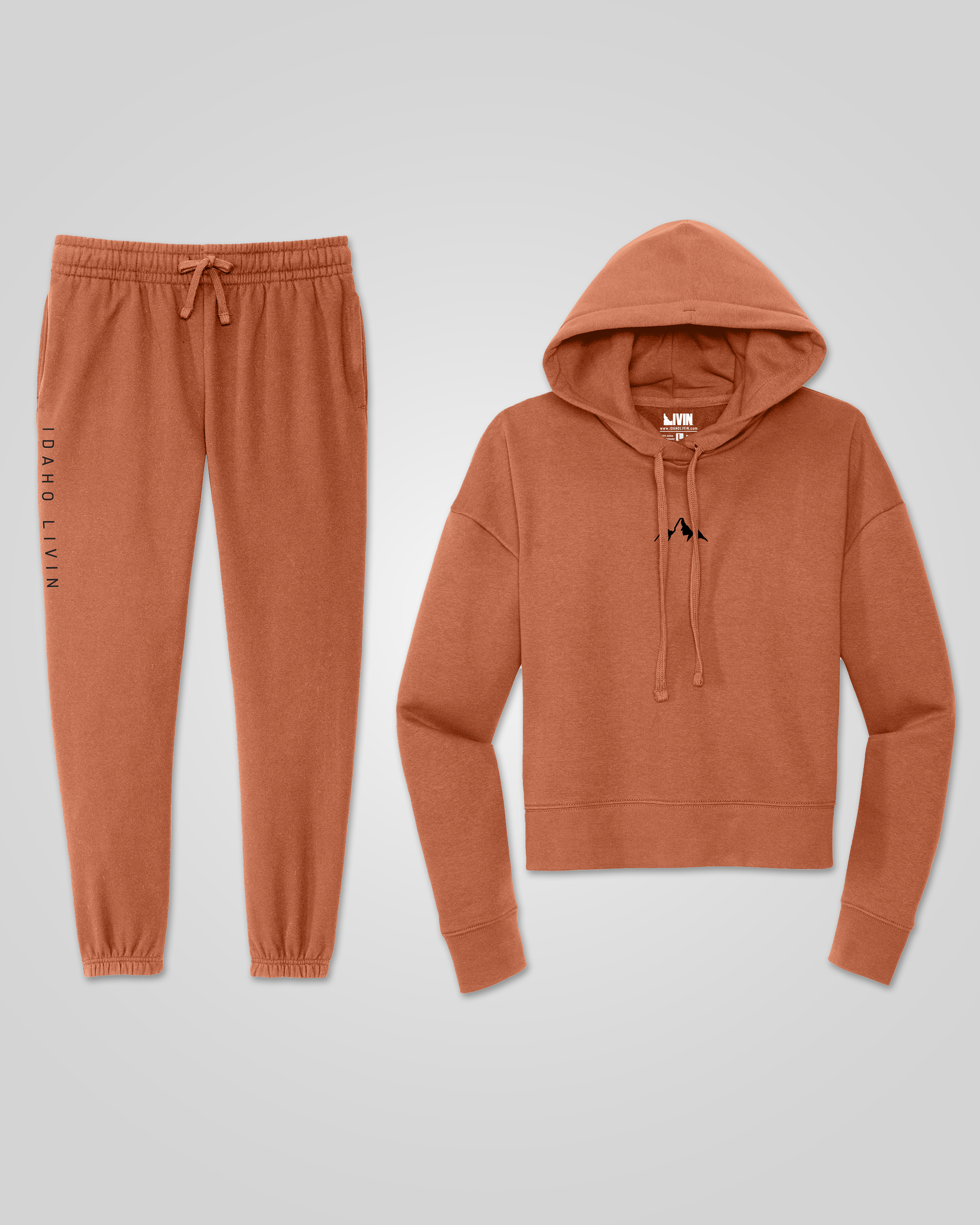 Womens Hoodie and Sweatpant Set - Dusty Rose