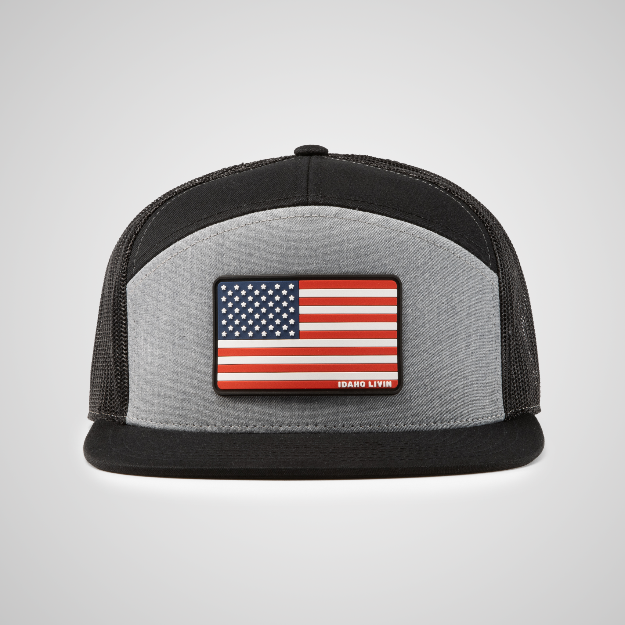 7 Panel Flag Hat | Heather/Black