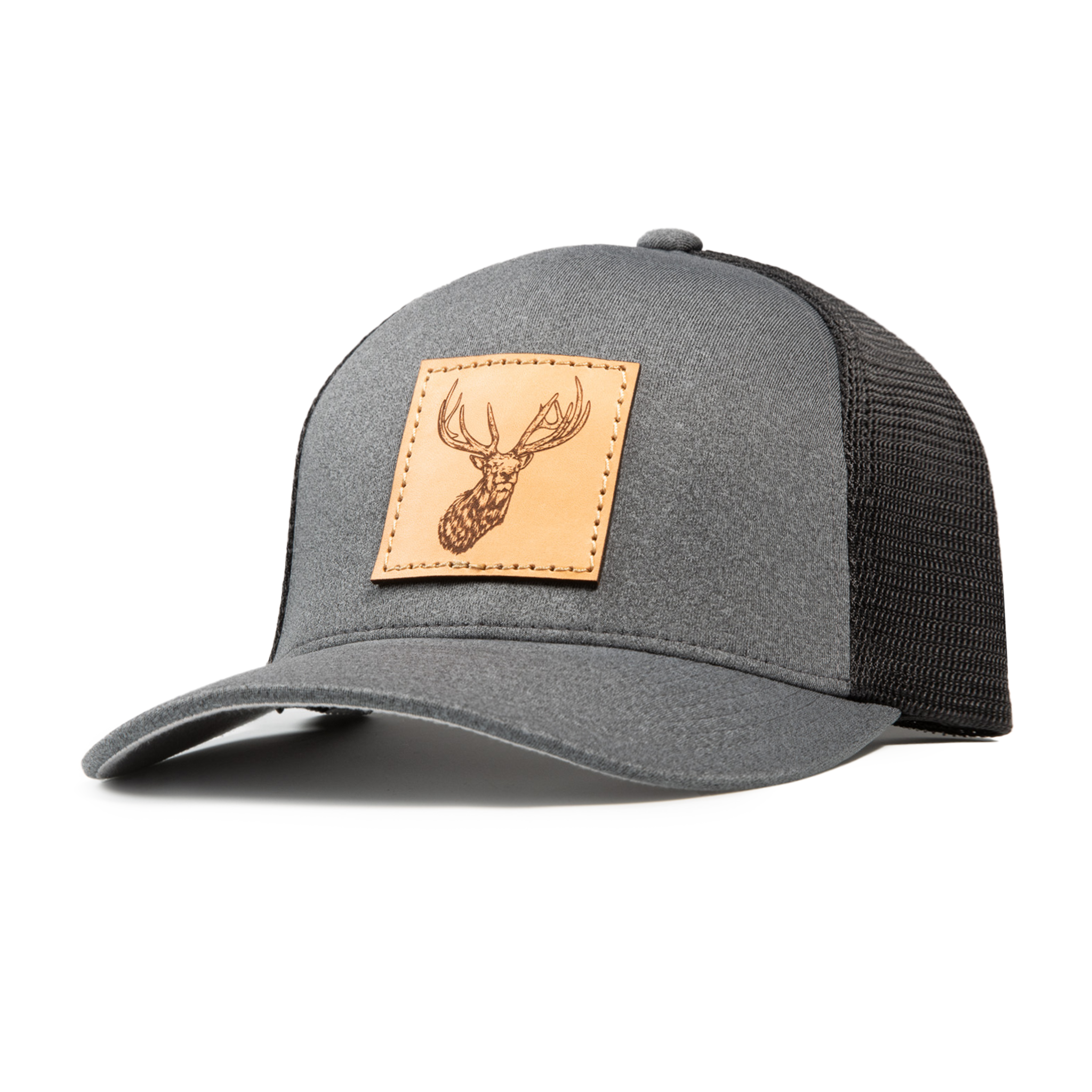 Elk Leather Patch FlexFit Meshback Hat