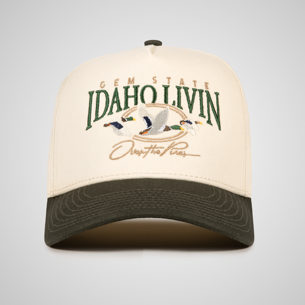 Over The Pines Retro Hat | Beige/Green