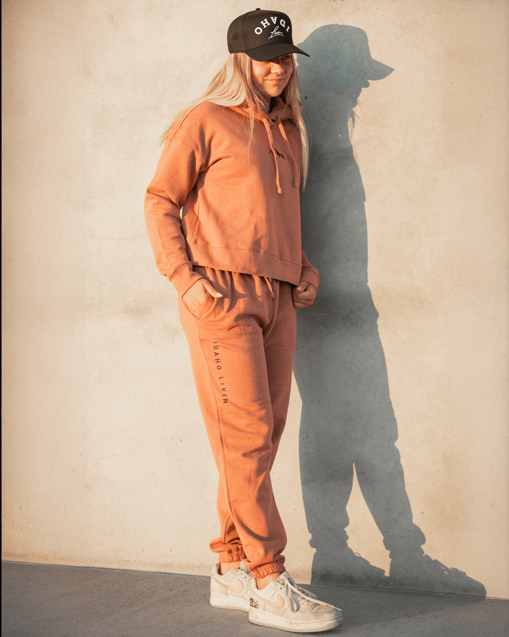 Womens Hoodie and Sweatpant Set - Dusty Rose