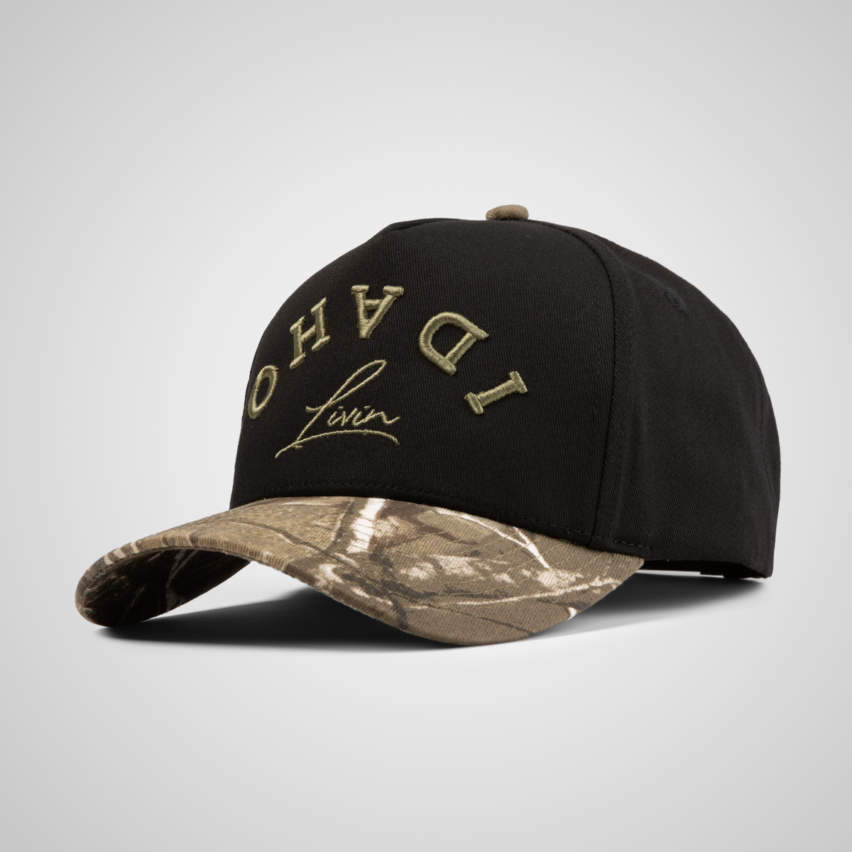 Upside Down Retro Hat | Black/Camo