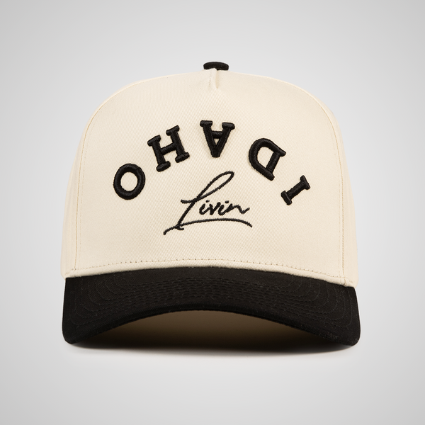 Upside Down Retro Hat - Beige/Black