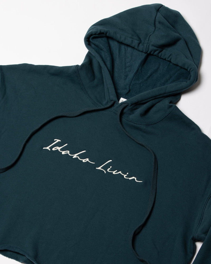 Embroidered Cropped Hoodie Idaho Livin