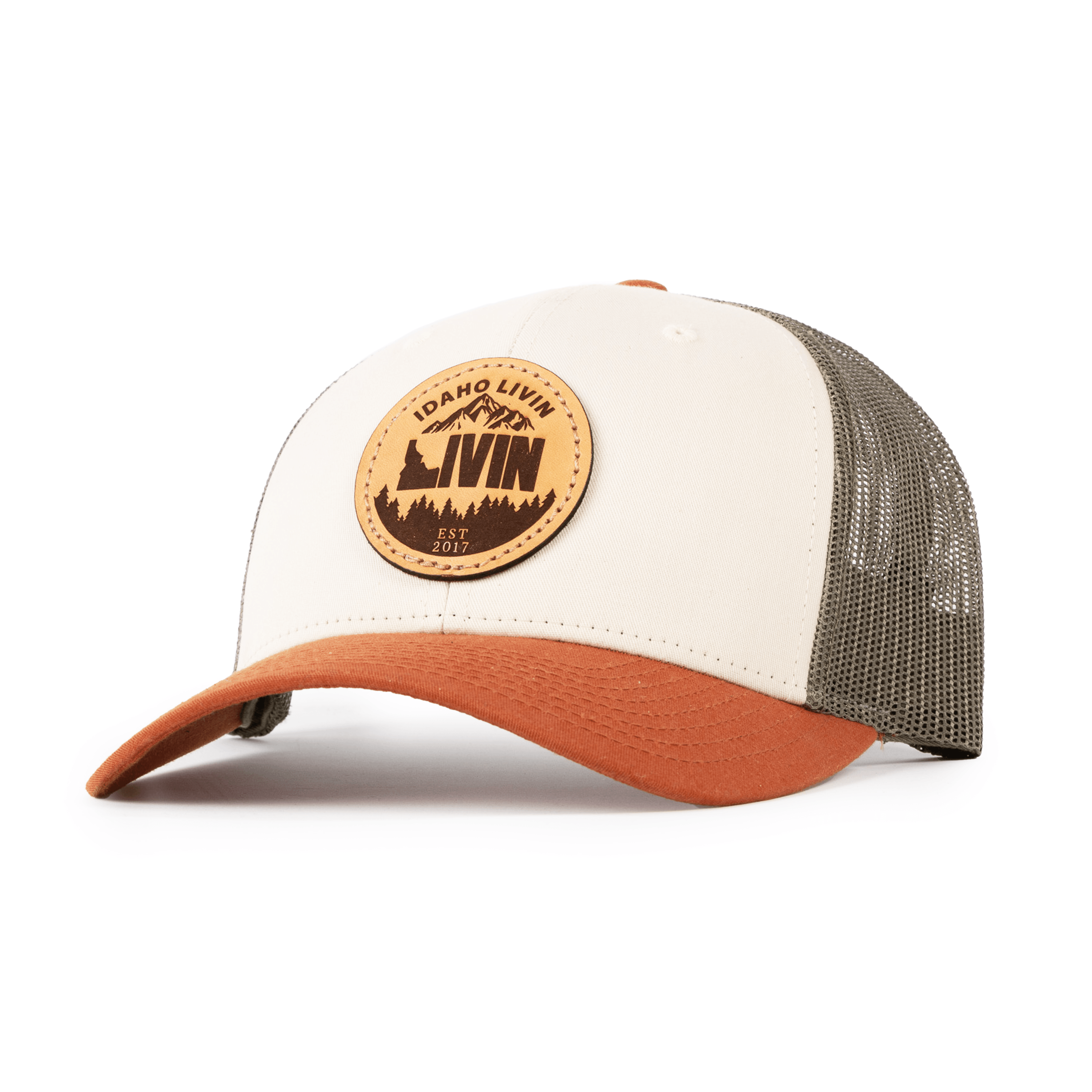 Low Profile Circle Leather Patch Hat - Idaho Livin