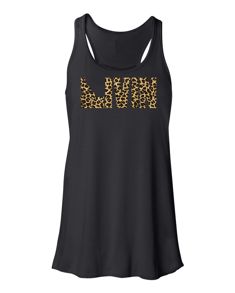Women's Leopard Racerback Tank Idaho Livin